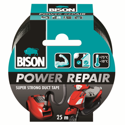 Bison Power Repair Zwart | Rol | 25 m - 6311863