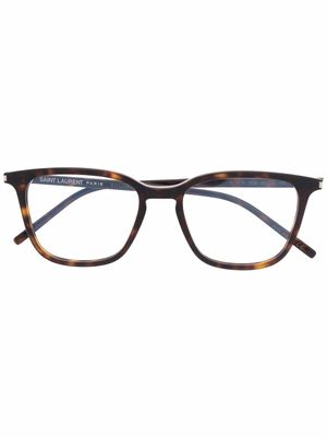 Saint Laurent Eyewear lunettes de vue à monture effet écaille de tortue - Marron