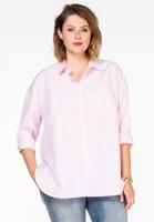 Yoek Blouse big stripe | Roze | Maat 54/56