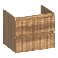 Brauer Joy Wavy - Onderkast - 60 cm - met 2 Softclose Lades Greeploos en 1 Sifon Uitsparing - Honey