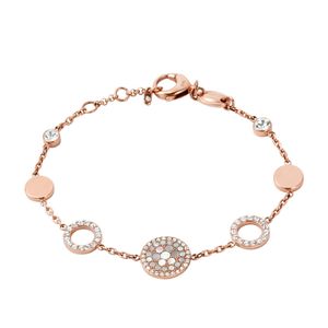 Fossil JF01739791 Armband Vintage Glitz staal rosekleurig 18-21,5 cm