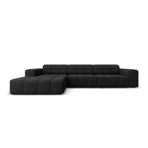 Cosmopolitan Design Chicago Hoekbank met Chaise Longue Links - Chenille - Zwart