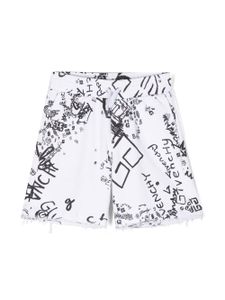 Givenchy Kids short de sport en coton à logo imprimé - Blanc