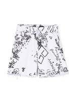 Givenchy Kids short de sport en coton à logo imprimé - Blanc - thumbnail