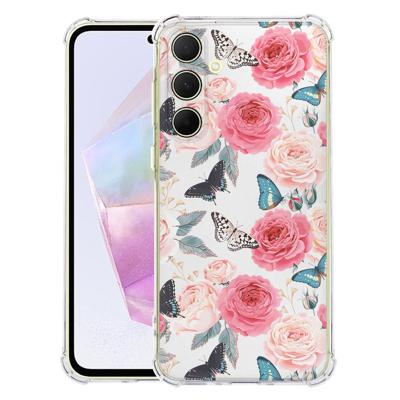 Samsung Galaxy A56 Hoesje - Butterfly Roses TPU Antishock Samsung Galaxy A56 Hoesje - Butterfly Roses TPU Antishock