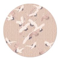 Muurcirkel Japanse Kraanvogels terra White PVC 80 - thumbnail