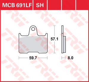 TRW Remblokken, en remschoenen voor de moto, MCB691 Allround organisch