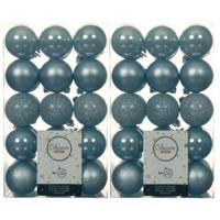 Decoris kerstballen - 60x st - lichtblauw - D6 cm - kunststof - kerstversiering