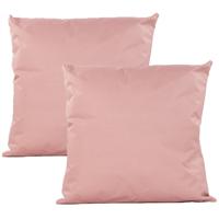 Buiten of tuin sier kussens - 2x - oud roze - 45 x 45 cm - binnen/buiten - tuinbank - thumbnail