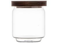 Gusta voorraadpot glas/acacia 9x11cm