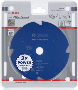 Bosch Accessoires Expert for Fibre Cement cirkelzaagblad voor accuzagen 160x1,8/1,2x20 T4 - 1 stuk(s) - 2608644554 - 2608644554