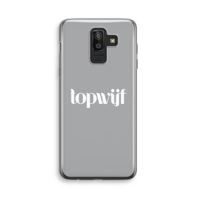 Topwijf Grijs Wit: Samsung Galaxy J8 (2018) Transparant Hoesje