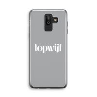 Topwijf Grijs Wit: Samsung Galaxy J8 (2018) Transparant Hoesje