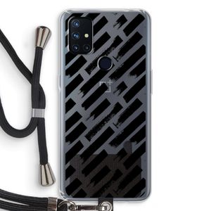 Zwarte vegen: OnePlus Nord N10 5G Transparant Hoesje met koord