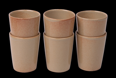 Koffiekopjes set van 6 - 250 ml - 6 persoons - Maia - zandkleurig - Portugees stoneware