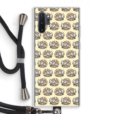 Slapende poes: Samsung Galaxy Note 10 Plus Transparant Hoesje met koord
