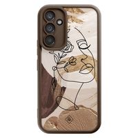 Samsung Galaxy A54 bruine case - Abstract gezicht bruin Samsung Galaxy A54 bruine case - Abstract gezicht bruin