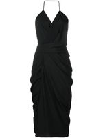 Rick Owens robe mi-longue Laura à fronces - Noir