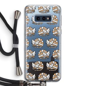 Slapende poes: Samsung Galaxy S10e Transparant Hoesje met koord