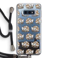 Slapende poes: Samsung Galaxy S10e Transparant Hoesje met koord