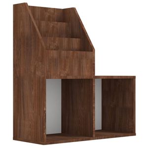 vidaXL Kindertijdschriftenrek 71x30x78,5 cm bewerkt hout bruineiken