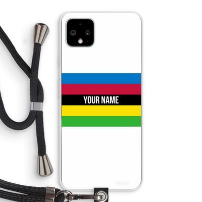WK Wielrennen: Pixel 4 XL Transparant Hoesje met koord
