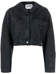 MOSCHINO JEANS veste crop en jean à capuche - Noir