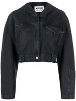 MOSCHINO JEANS veste crop en jean à capuche - Noir