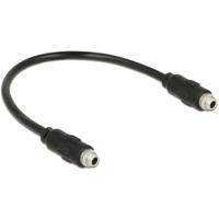 Delock 85115 Jackplug Audio Aansluitkabel [1x Jackplug female 3,5 mm - 1x Jackplug female 3,5 mm] 0.25 m Zwart