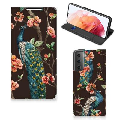 Samsung Galaxy S21 | Hoesje maken | Pauw met Bloemen