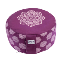 Spiru Meditatiekussen Rond Katoen Violet - Mandala - 30 x 15 cm