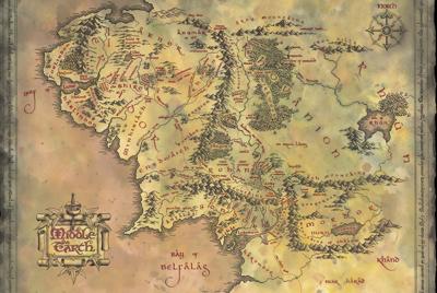 Poster The Lord of the Rings Middle Earth Map 91,5x61cm