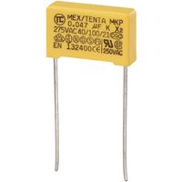 TRU COMPONENTS MKP-X2 1 stuk(s) MKP-X2-ontstoringscondensator Radiaal bedraad 0.047 µF 275 V/AC 10 % 15 mm (l x b x h) 18 x 5 x 11 mm - thumbnail
