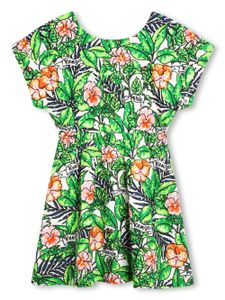 Kenzo Kids robe en coton à fleurs - Vert