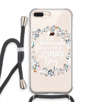 Diamonds: iPhone 7 PLUS Transparant Hoesje met koord