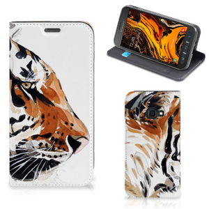 Bookcase Samsung Galaxy Xcover 4s Watercolor Tiger