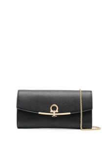 Ferragamo pochette Gancini en cuir - Noir