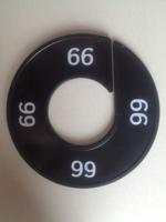 Maatring 9cm zwart/wit 66