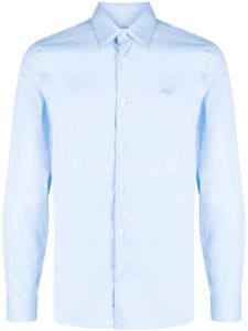 Lacoste chemise en coton mélangé à patch logo - Bleu