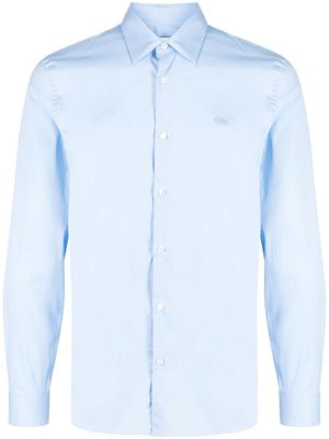 Lacoste chemise en coton mélangé à patch logo - Bleu