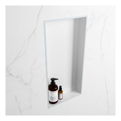 Wandnis Solid Surface Easy | In- en opbouw | 30x60x8 cm | 1 vak | Clay/Talc