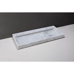 Wastafel Forzalaqua Bellezza Carrara Gepolijst 120,5x51,5x9 cm 2 Kraangaten