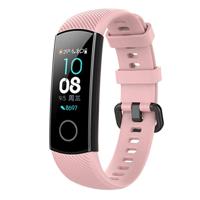 Slimme horloge siliconen polsband horlogeband voor Huawei Honor Band 4 (roze)