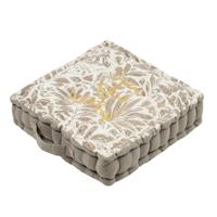 Stof Textile Vloerkussen Leaves - taupe/wit - katoen - 45 x 45 x 10 cm - vierkant - Extra dik Stof Textile Vloerkussen Leaves - taupe/wit - katoen - 45 x 45 x 10 cm - vierkant - Extra dik