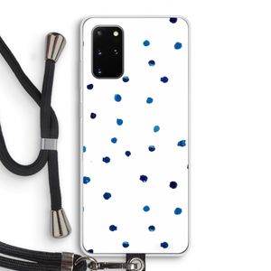 Blauwe stippen: Samsung Galaxy S20 Plus Transparant Hoesje met koord