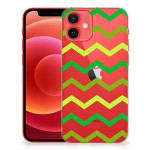 iPhone 12 Mini TPU bumper Zigzag Groen