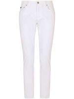 Dolce & Gabbana jean slim à plaque logo - Blanc