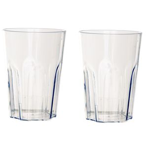 2x stuks onbreekbare kunststof camping drinkglazen/waterglazen 400 ml