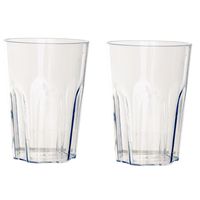 2x stuks onbreekbare kunststof camping drinkglazen/waterglazen 400 ml - thumbnail