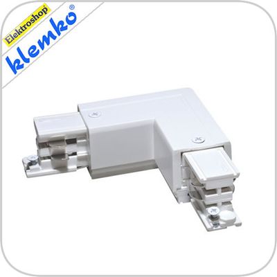 Euro 3 fase rails l - connector rechts (65x65 mm) wit